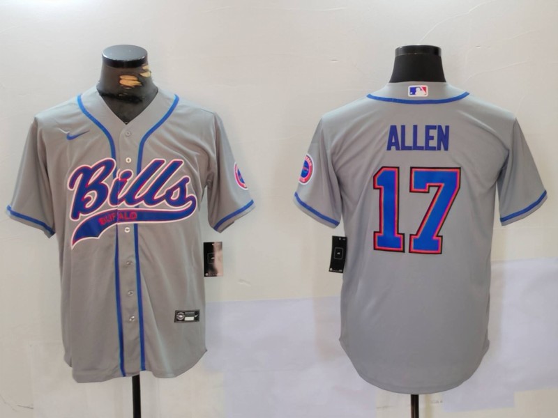 Men Buffalo Bills 17 Allen Grey Joint Name 2024 Nike Limited NFL Jersey style 912